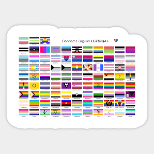 lgbtqia+ pride flags in Spanish Sticker